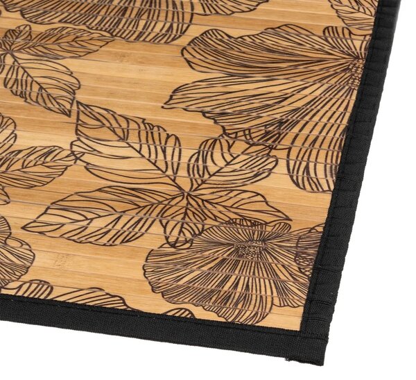 Predložka do kúpeľne Blackflower, 50x80 cm, čierna/hnedá