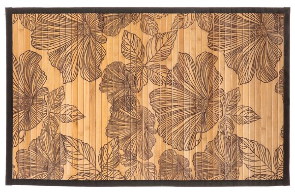 Predložka do kúpeľne Blackflower, 50x80 cm, čierna/hnedá