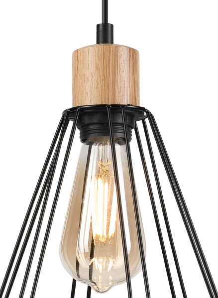 Brilagi - Luster na lanku WOODY BASKET 1xE27/60W/230V dub