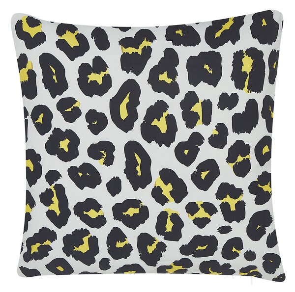 Sada 2 vonkajších vankúšov čiernobiely polyester 45 x 45 cm leopardí vzor záhradná terasa