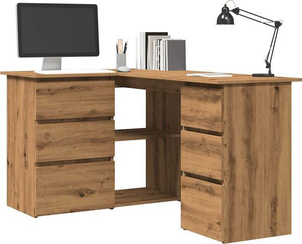 Maison Exclusive - Rohový písací stôl Artisan z dubového dreva 145x100x76 cm Drevený materiál