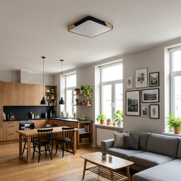 Brilagi - Stmievateľné LED svietidlo PILANA LED/60 W/230 V dub/čierna 56x56 cm + DO