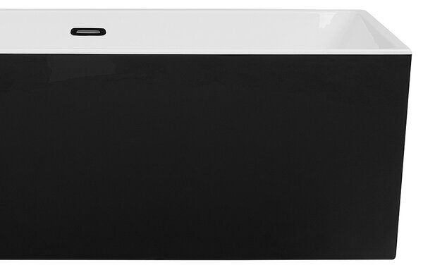 Voľne stojaca vaňa čierna biela 170 x 81 cm obdĺžnikový tvar pre 1 osobu moderný štýl kúpeľňa