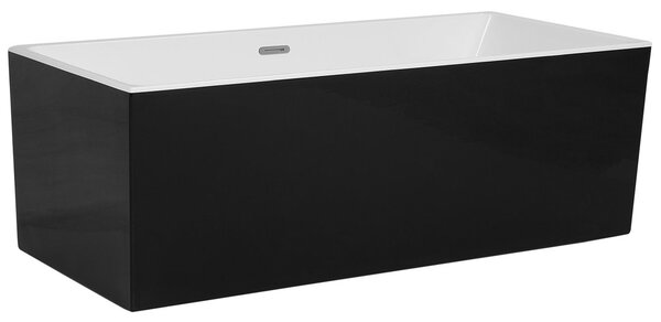Voľne stojaca vaňa čierna biela 170 x 81 cm obdĺžnikový tvar pre 1 osobu moderný štýl kúpeľňa