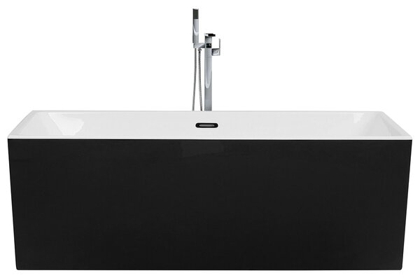 Voľne stojaca vaňa čierna biela 170 x 81 cm obdĺžnikový tvar pre 1 osobu moderný štýl kúpeľňa