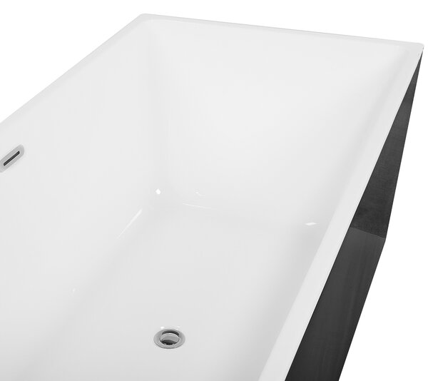 Voľne stojaca vaňa čierna biela 170 x 81 cm obdĺžnikový tvar pre 1 osobu moderný štýl kúpeľňa