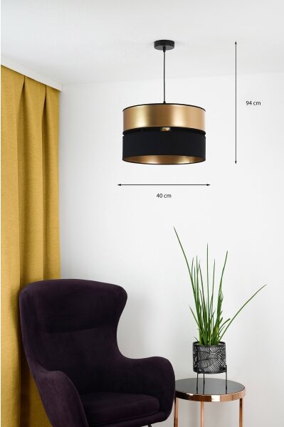Brilagi - Luster na lanku ROYAL 1xE27/15W/230V pr. 40 cm čierna/zlatá