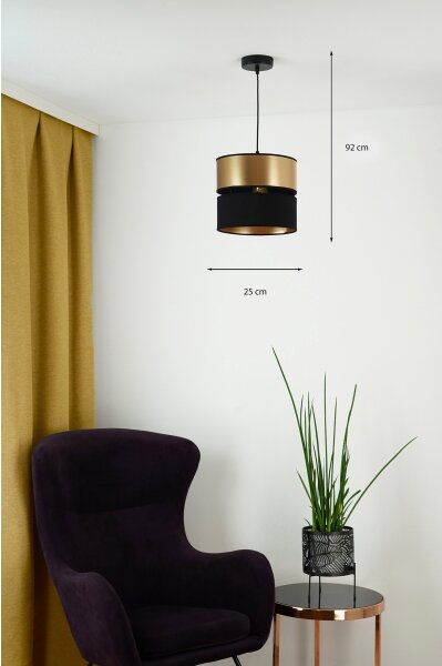 Brilagi - Luster na lanku ROYAL 1xE27/15W/230V pr. 25 cm čierna/zlatá