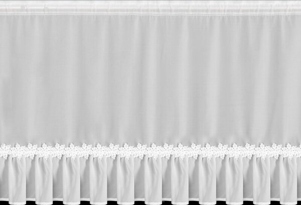 Dekorstudio Vianočná záclonka s vyšívanými vločkami 70x150cm - biela