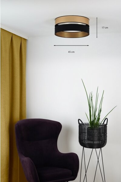 Brilagi - LED Stropné svietidlo ROYAL LED/24W/230V pr. 45 cm čierna/zlatá