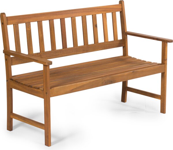 FIELDMANN FDZN 4013 Záhradná lavica, rozmery: 122 x 57 x 85 cm, určené pre vonkajšie aj vnútorné používanie, ošetrené olejovým náterom, vyrobené z dreva tropickej Akácie