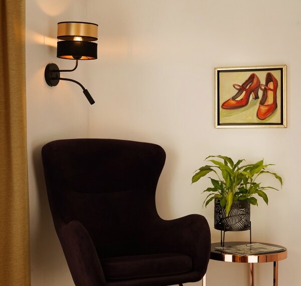 Brilagi - Nástenná lampa ROYAL 1xE27/15W/230V + 1xG9/3W čierna/zlatá