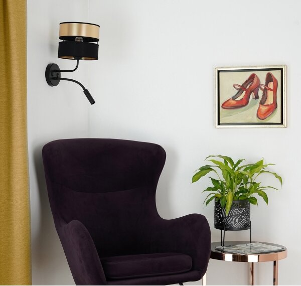 Brilagi - Nástenná lampa ROYAL 1xE27/15W/230V + 1xG9/3W čierna/zlatá