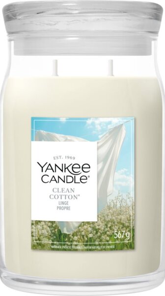 Yankee Candle Clean Cotton vonná sviečka Signature 567 g