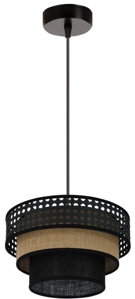 Brilagi - Luster na lanku DAKOTA LUNETA 1xE27/15W/230V pr. 25 cm čierna/ratan