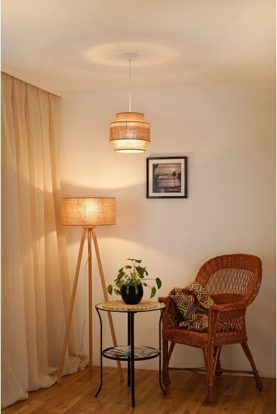 Brilagi - Luster na lanku SPACE YUTE 1xE27/15W/230V pr. 25 cm béžová/biela