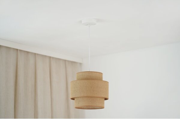 Brilagi - Luster na lanku SPACE YUTE 1xE27/15W/230V pr. 25 cm béžová/biela