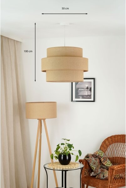 Brilagi - Luster na lanku SPACE YUTE 1xE27/15W/230V pr. 50 cm béžová/biela