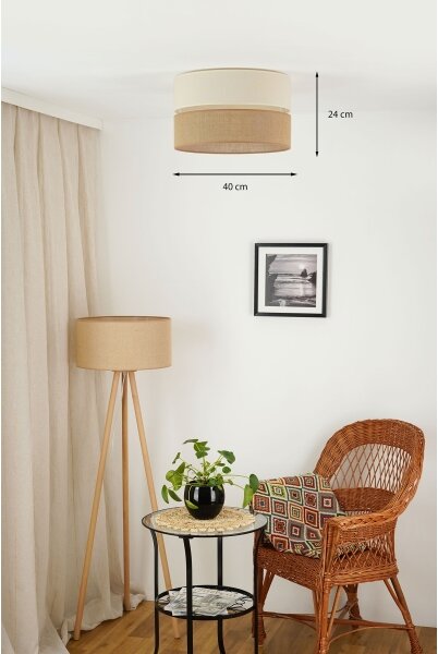 Brilagi - Stropné svietidlo ROYAL YUTE 1xE27/15W/230V pr. 40 cm béžová/krémová