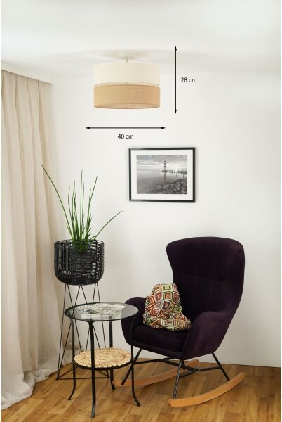 Brilagi - Prisadený luster ROYAL YUTE 1xE27/15W/230V pr. 40 cm béžová/krémová