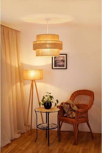 Brilagi - Luster na lanku SPACE YUTE 1xE27/15W/230V pr. 50 cm béžová/biela
