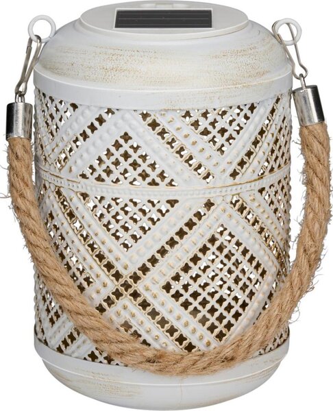 Arti Casa Solárna lampa Solárna lampa do záhrady - Stolná lampa s teplým bielym svetlom - Záhradné svetlo s výdržou až 8 hodín - Vodotesnosť IP44 - 11 x 15,5 cm - Plast - Biela