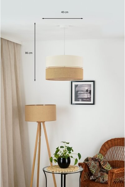 Brilagi - Luster na lanku ROYAL YUTE 1xE27/15W/230V pr. 40 cm béžová/krémová