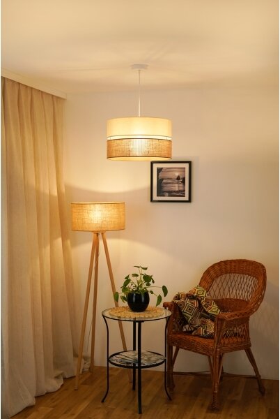 Brilagi - Luster na lanku ROYAL YUTE 1xE27/15W/230V pr. 40 cm béžová/krémová