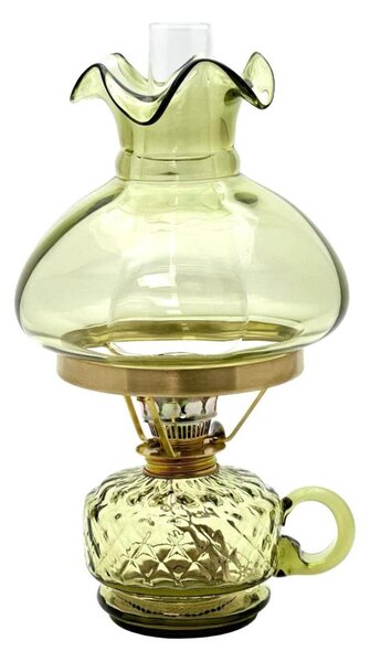 Petrolejová lampa MONIKA 34 cm lesná zelená káro