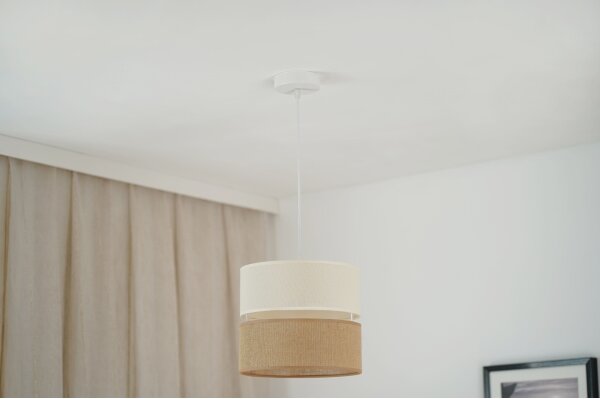 Brilagi - Luster na lanku ROYAL YUTE 1xE27/15W/230V pr. 25 cm béžová/krémová