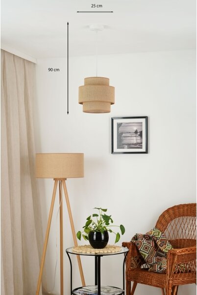 Brilagi - Luster na lanku SPACE YUTE 1xE27/15W/230V pr. 25 cm béžová/biela