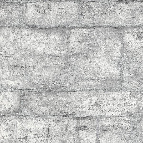 Vliesové tapety na stenu GMK 10222-31, rozmer 10,05 m x 0,53 m, kamenná stena sivá so striebornou škárou, Erismann