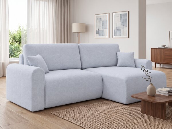 Rozkladacia obojstranná sedacia súprava do L NORDEN PAROS 250x140 cm, svetlosivá