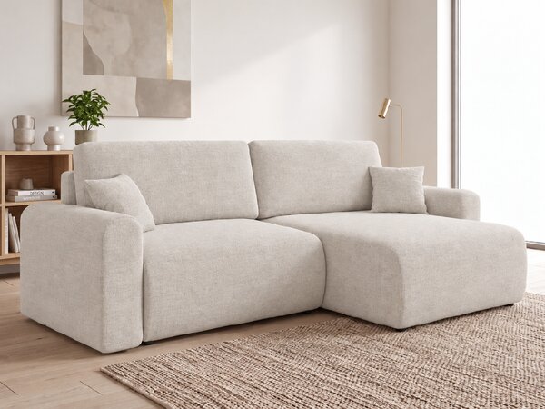 Rozkladacia obojstranná sedacia súprava do L NORDEN PAROS 250x140 cm, krémová