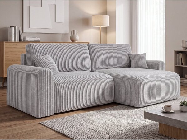 Rozkladacia obojstranná sedacia súprava do L NORDEN TILIA 250x140 cm, svetlosivá