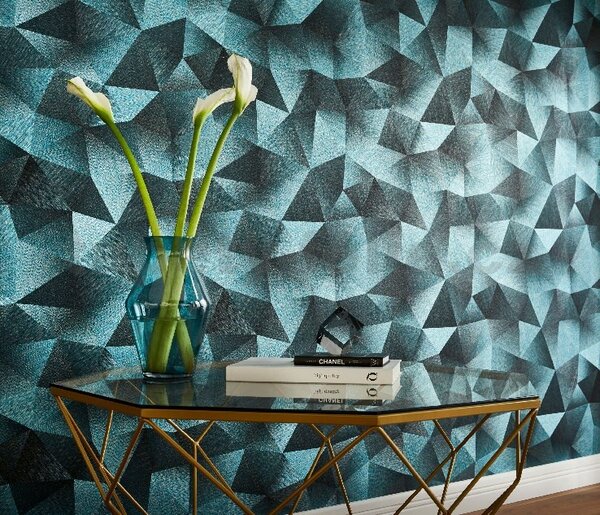 Vliesové tapety na stenu GMK 10216-19, rozmer 10,05 m x 0,53 m, diamanty 3D zelené, Erismann