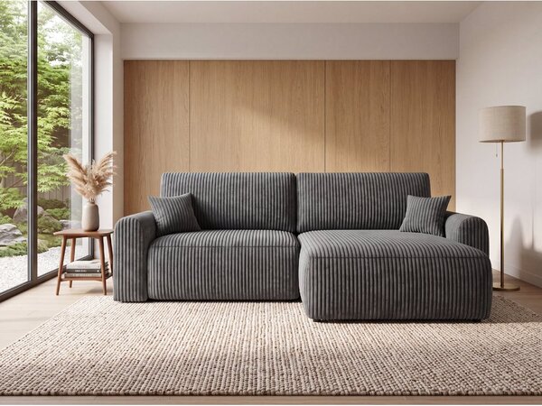 Rozkladacia obojstranná sedacia súprava do L NORDEN TILIA 250x140 cm, sivomodrá