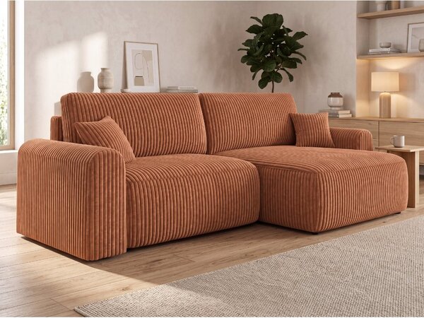 Rozkladacia obojstranná sedacia súprava do L NORDEN TILIA 250x140 cm, terakotová