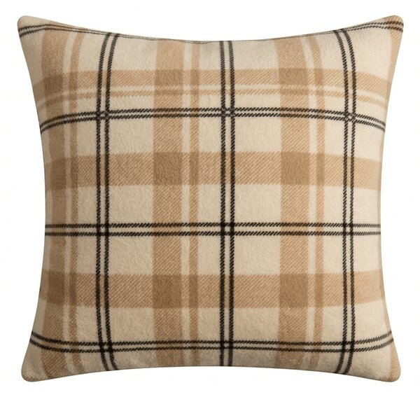 Mikroplyšová obliečka na vankúšik PLAID 45x45 cm, krémová