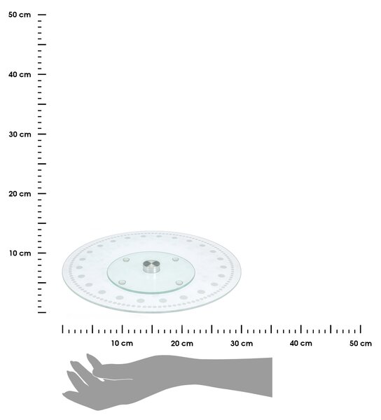 Sklenený otočný servírovací podnos Brody, (fi) 30 cm