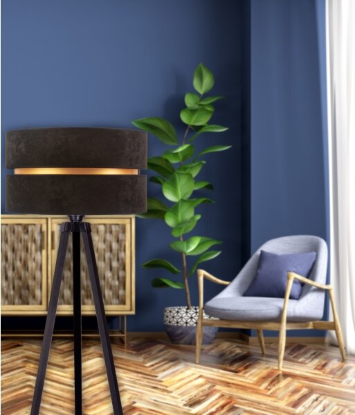 Duolla - Stojacia lampa DUO 1xE27/60W/230V pr. 44 cm čierna/wenge