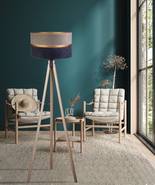 Duolla - Stojacia lampa DUO 1xE27/60W/230V pr. 44 cm šedá/modrá/béžová
