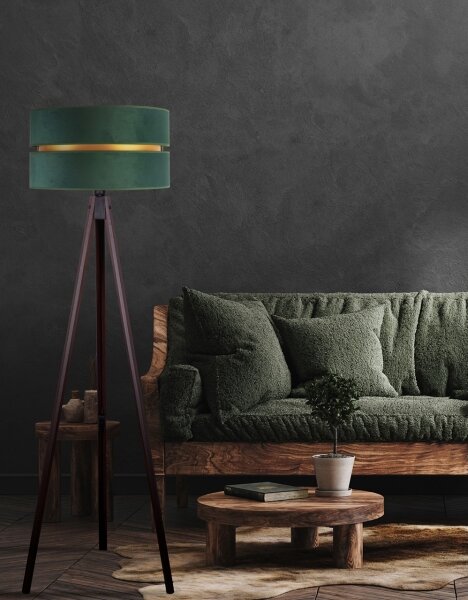 Duolla - Stojacia lampa DUO 1xE27/60W/230V pr. 44 cm zelená/wenge