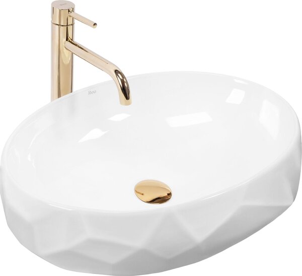 Umývadlo Na Dosku Rea MAYA OVAL Brush Gold