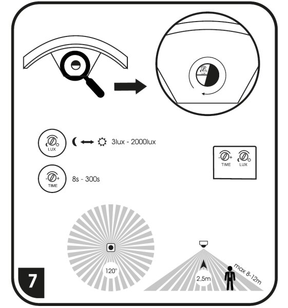 Ecolite Z1107/PIR-CR - LED Vonkajšie svietidlo so senzorom STYL LED/8W/230V IP44