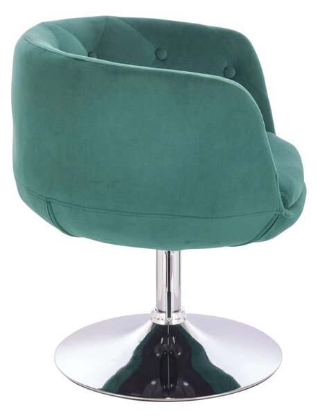 LuxuryForm DESIGN Kreslo MONTANA VELUR na striebornom tanieri - zelené
