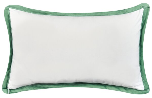 Sada 2 vonkajších dekoratívnych vankúšov zelená polyester 30 x 50 cm vzor listov záhradné doplnky