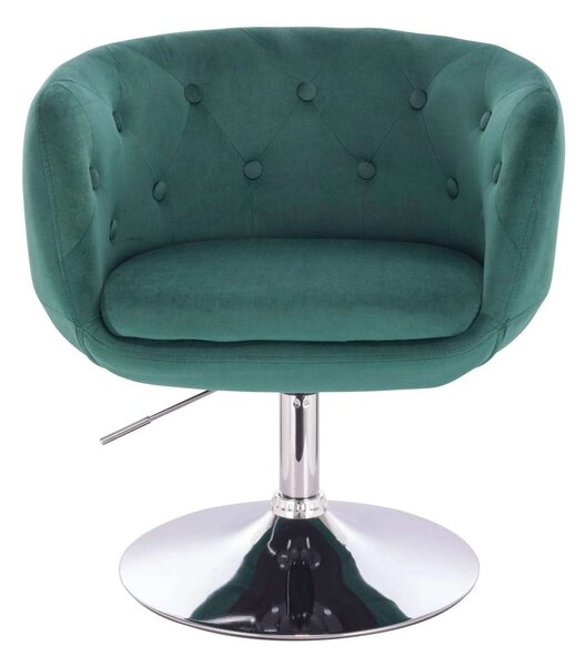 LuxuryForm DESIGN Kreslo MONTANA VELUR na striebornom tanieri - zelené