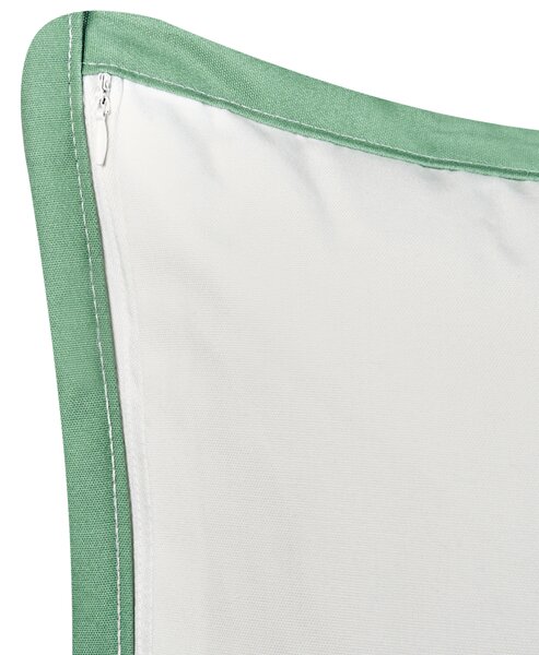 Sada 2 vonkajších dekoratívnych vankúšov zelená polyester 45 x 45 cm vzor listov záhradné doplnky