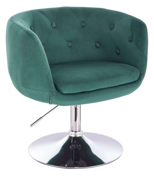 LuxuryForm DESIGN Kreslo MONTANA VELUR na striebornom tanieri - zelené